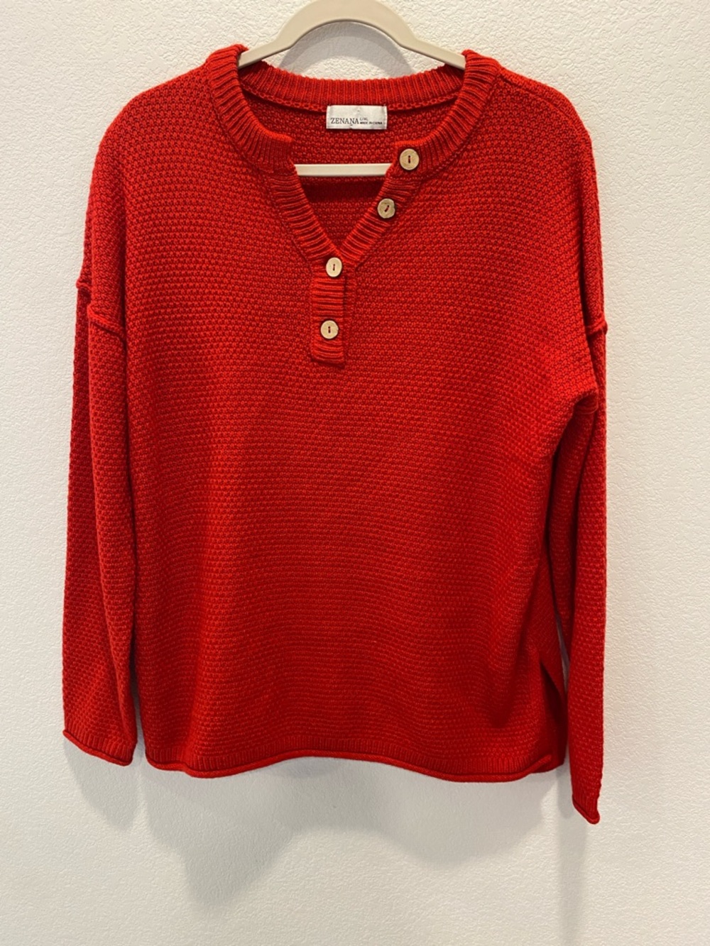 Zenana | Knit Henley sweater
